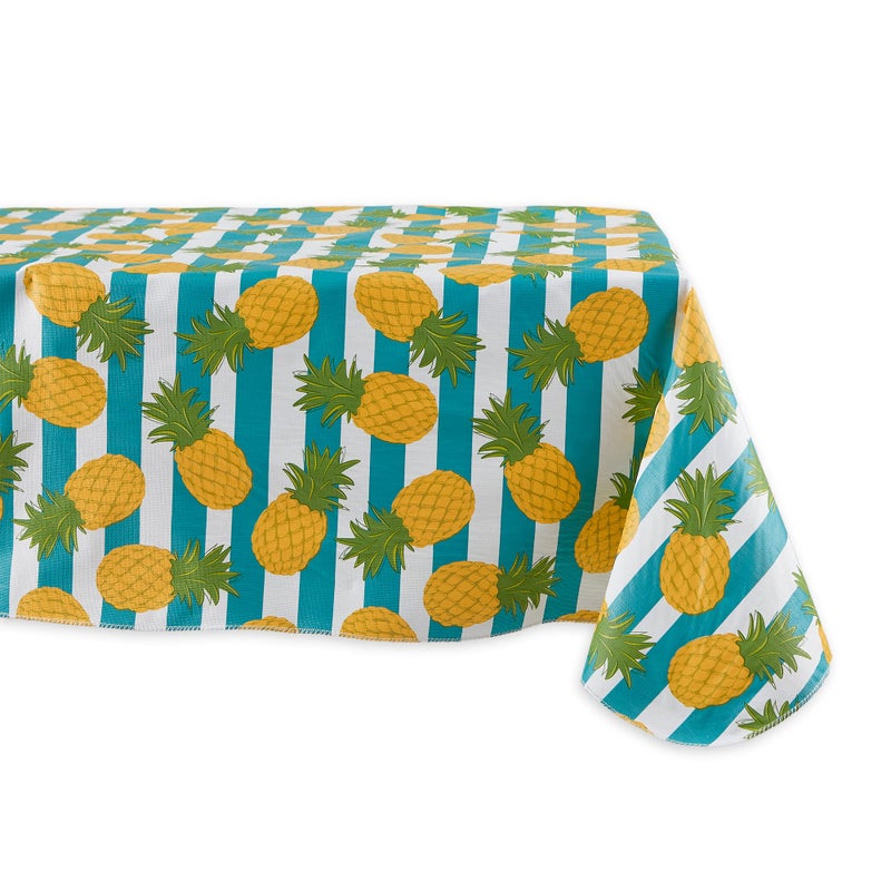 DII Flannel Backed Outdoor Vinyl Collection, Machine Washable, 60 x 120, Pineapple - Image 1